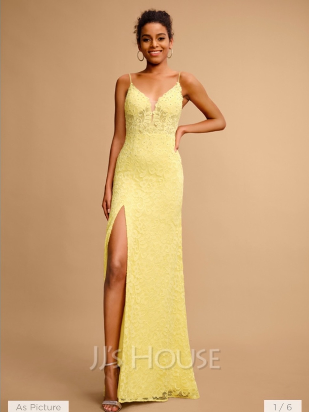 JJs House Red Lace V-Neck Spaghetti Strap Dress